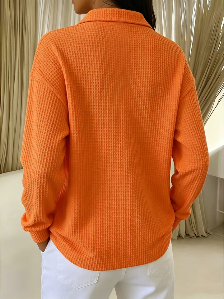 Daphnie - Elegant Polo Collar Shirt