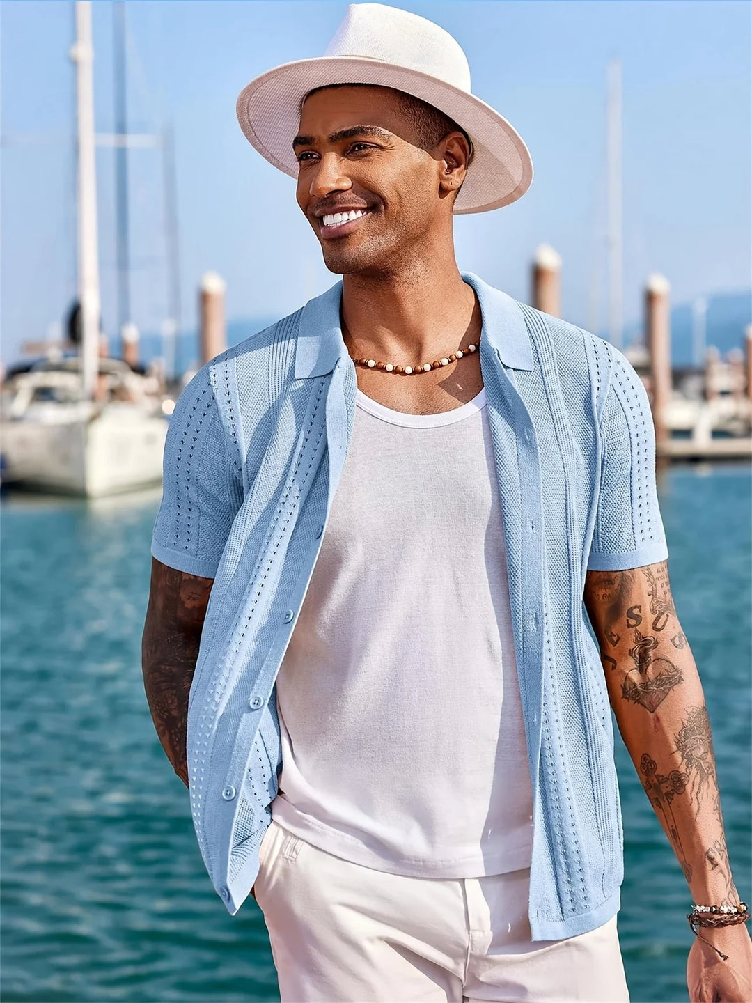 Semyon - Fashionable Intricate Pattern Knitted Shirt