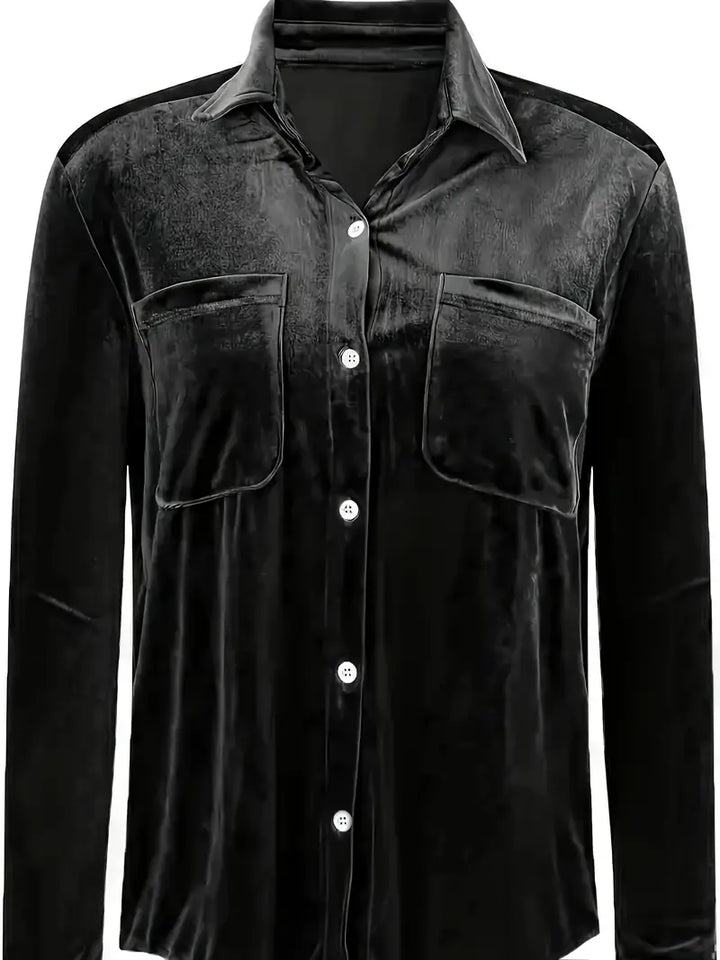 Geanie - Long Sleeve Shirt With Front Pockets