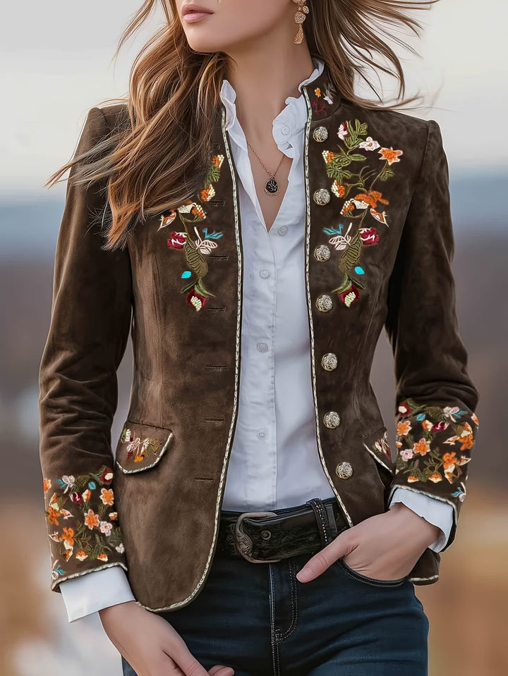 Anisaa - Elegant Jacket With Stand Collar