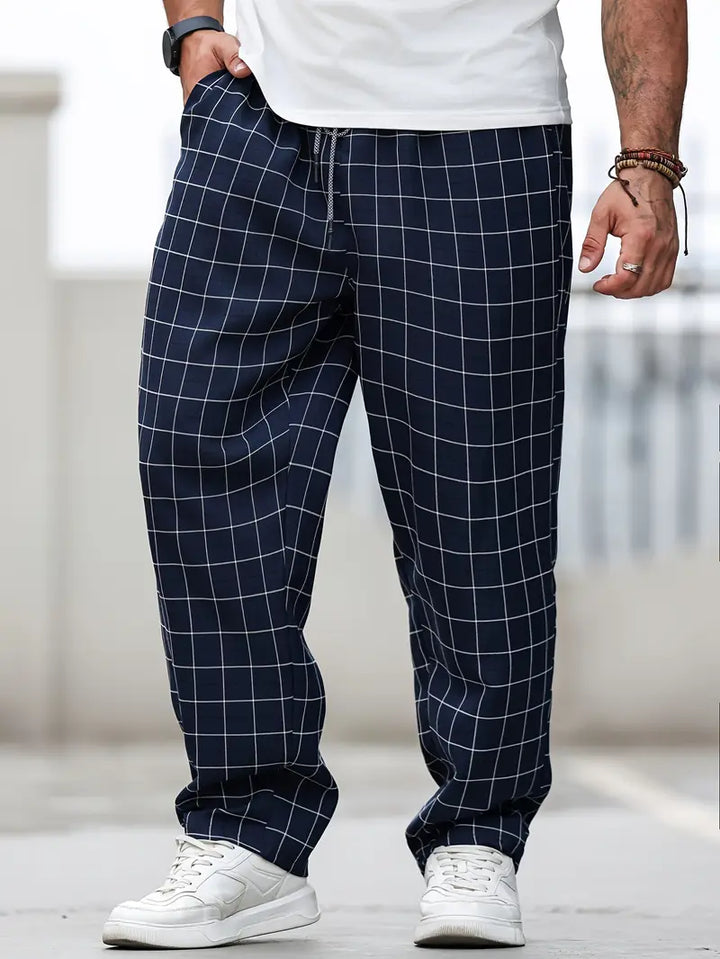 Rodolfo - Breathable Plaid Print Pant