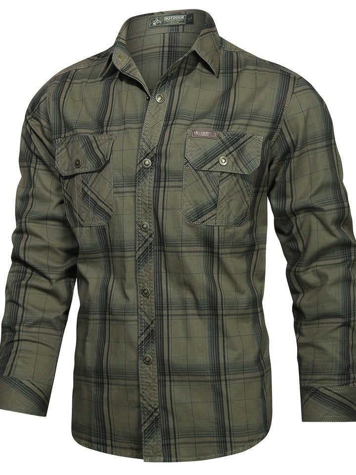 Phineas - Plaid Long Sleeve Shirt with Multi Pockets