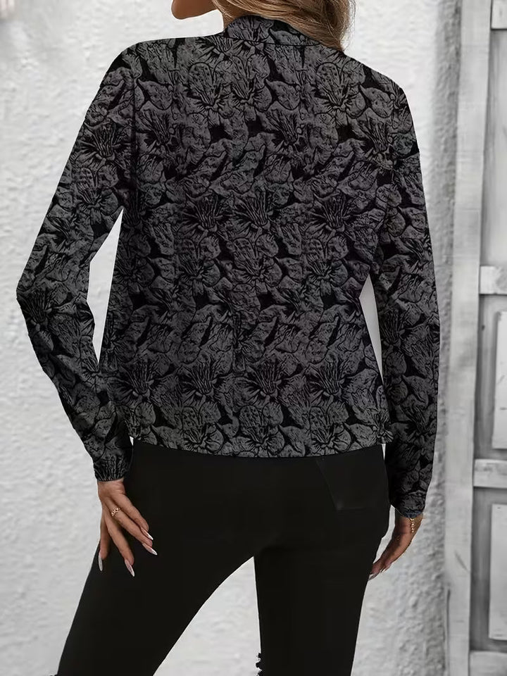 Zaneyora - Floral Print Long Sleeve Blazer
