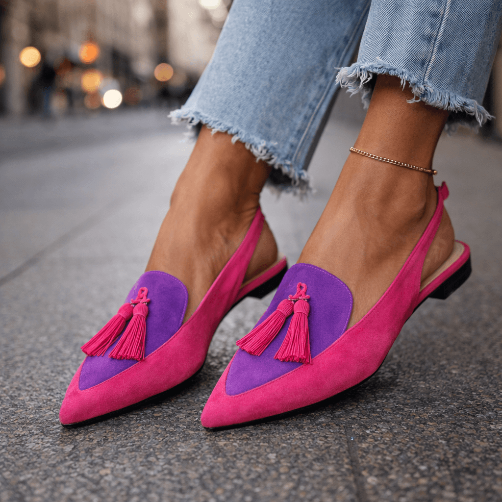 Eveliina - Slingback Tassel Pointed Flats