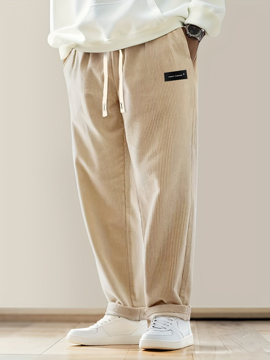Ellyson - Corduroy Pants With Drawstring Waist