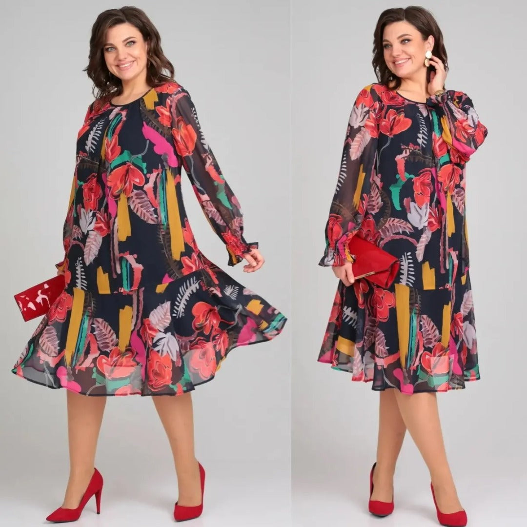 Vinoshika - Elegant Floral Dress
