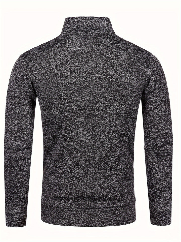 Grzegorz - Long Sleeve Knitted Jacket With Zip Up