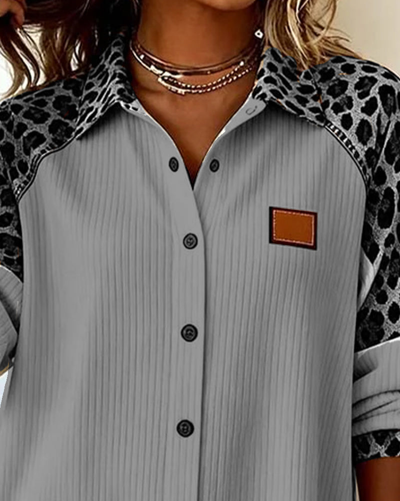 Jordana - Leopard Print Button-Down Collar Shirt