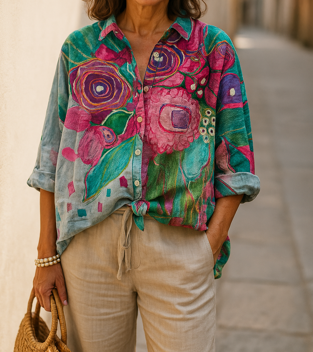 Petra - Casual Floral Blouse