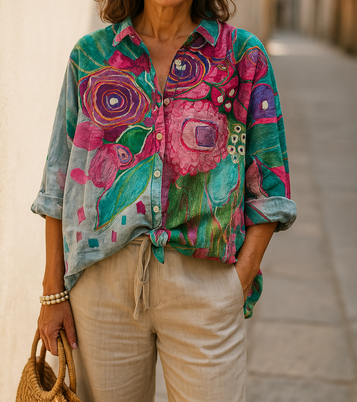 Petra - Casual Floral Blouse