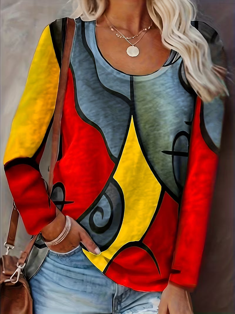 Vespis - Abstract Geometric Print Top