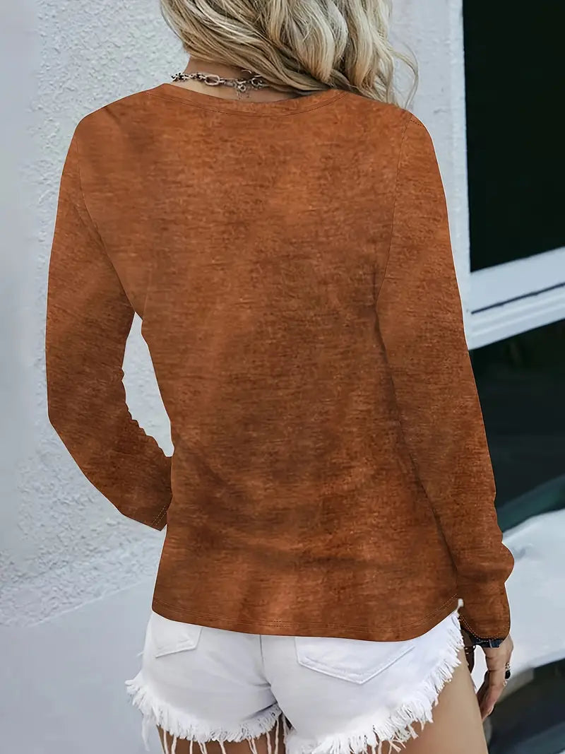 Kaelis - Casual Round Neck And Long Sleeve Top