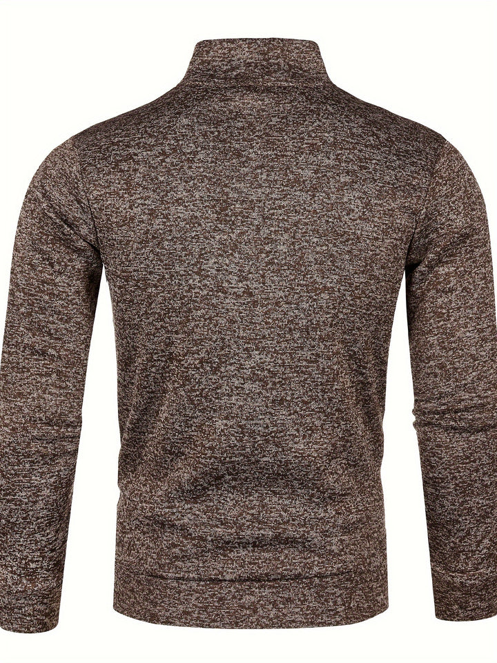 Grzegorz - Long Sleeve Knitted Jacket With Zip Up