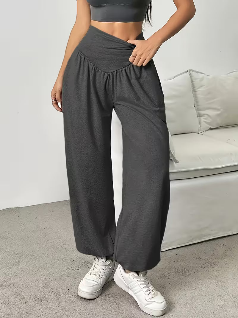 Elenina - Stretchy Soft Wide Leg Trousers
