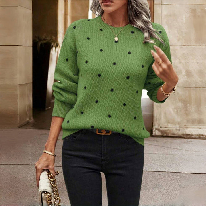 Gergana - Knitted Polka Dot Sweater