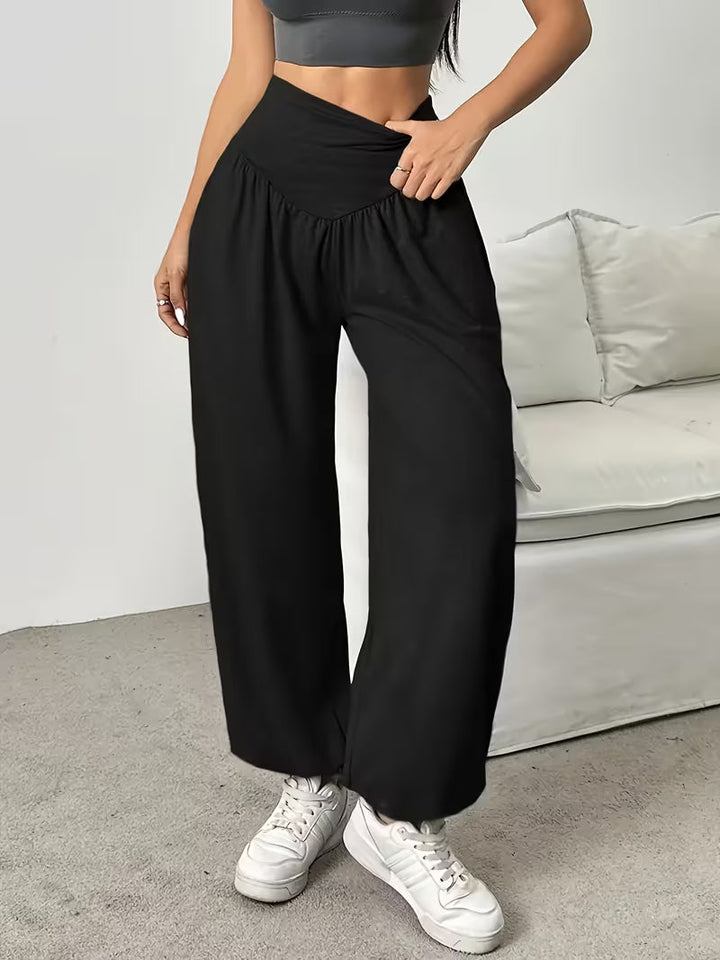 Elenina - Stretchy Soft Wide Leg Trousers