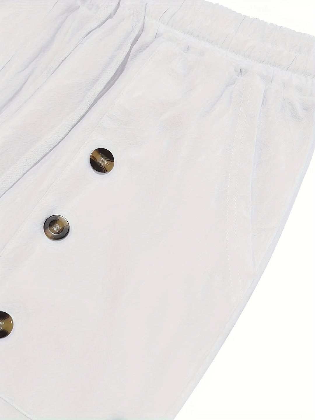 Beslan - Elegant Straight Leg Pants With Golden Buttons