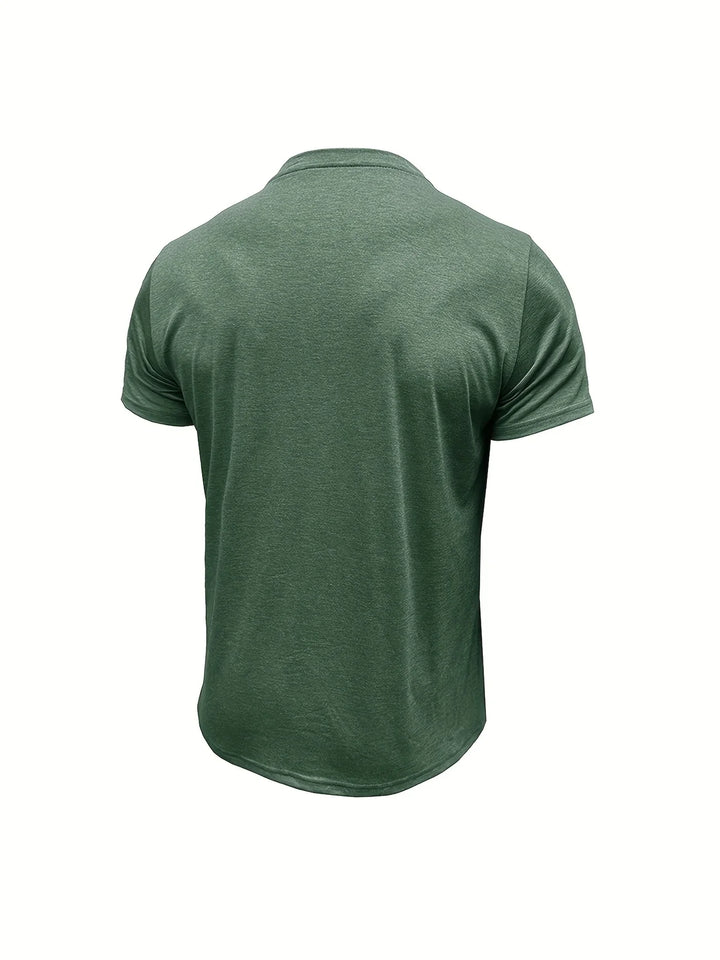Saxon - Elegant Round Neck T Shirt With Pocket
