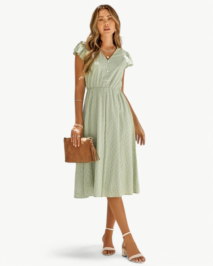 Julieta - Midi Dress With Ruffle Sleeve