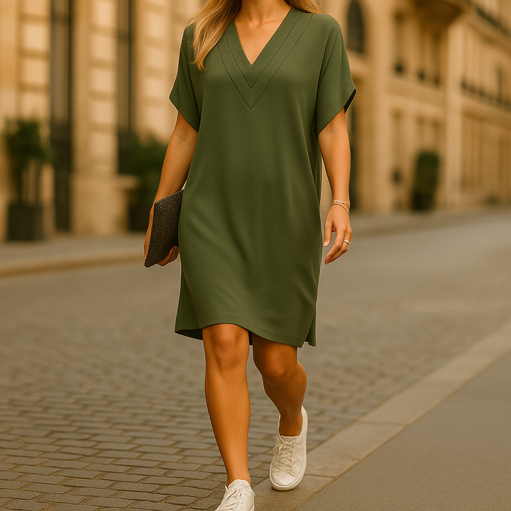 Essie - V-Neck Dress With Wrap