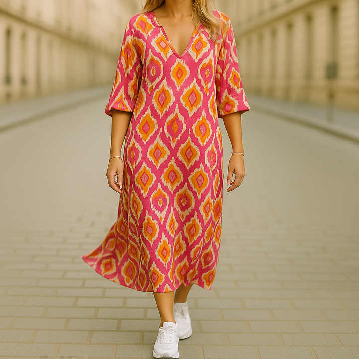Ghislaine - Bohemian Print Long Dress