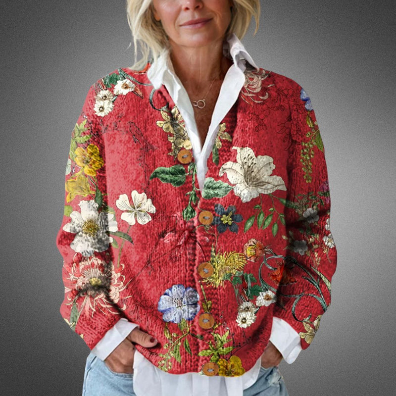 Aureliana - Vintage Floral Knitted Cardigan