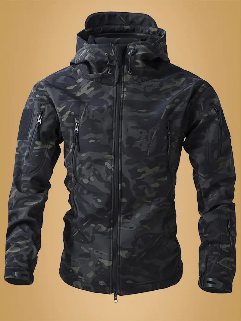 Mikel - High Collar And Hooded Army Coat