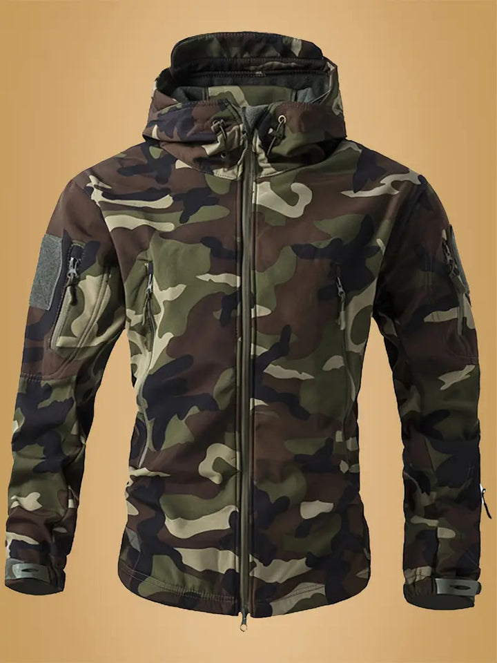 Mikel - High Collar And Hooded Army Coat