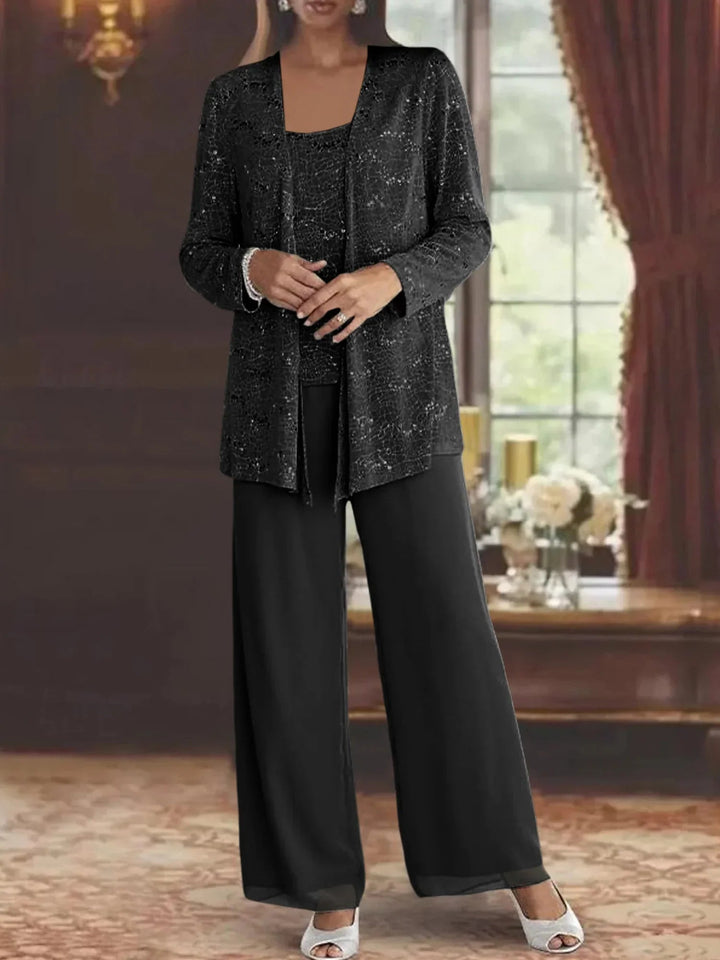 Gimena - Glitter Cardigan Pant Set