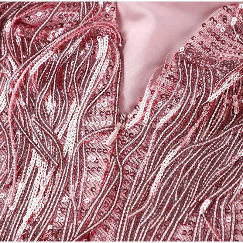 Jemima - Stylish Feather Splicing Mini Dress