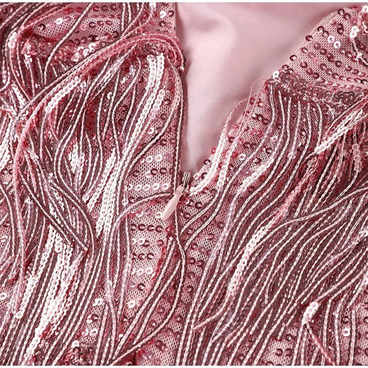 Jemima - Stylish Feather Splicing Mini Dress