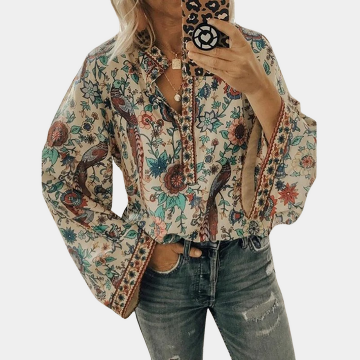 Marilyn - Flower Pattern Blouse
