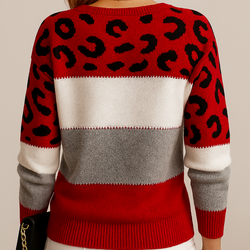 Ximeosiya - Elegant Leopard Print Sweater