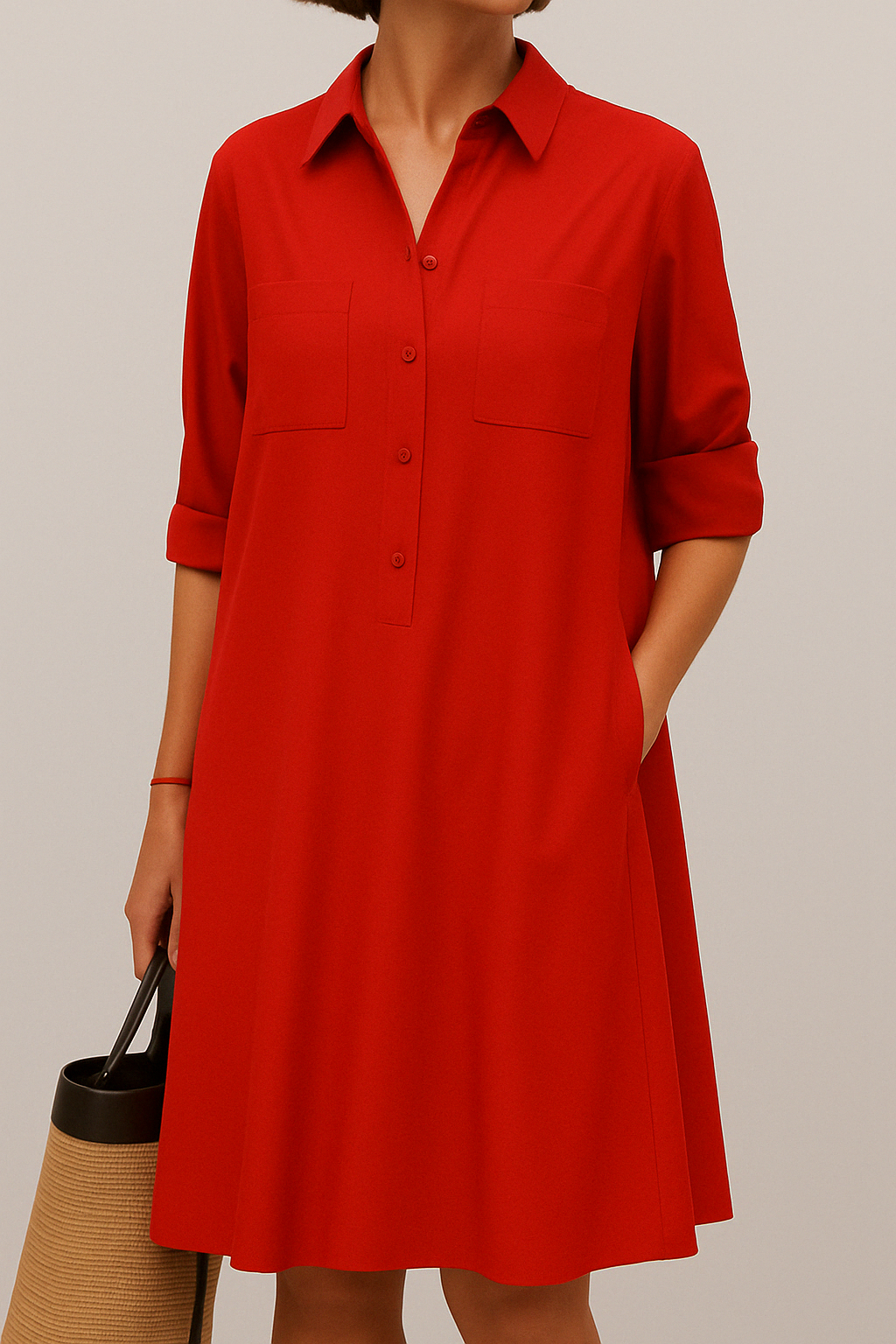 Nelida - Elegant Long Sleeve Dress With Pocket