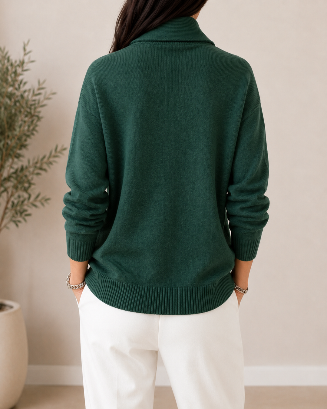 Valeis - Long Sleeve V-Neck Sweater