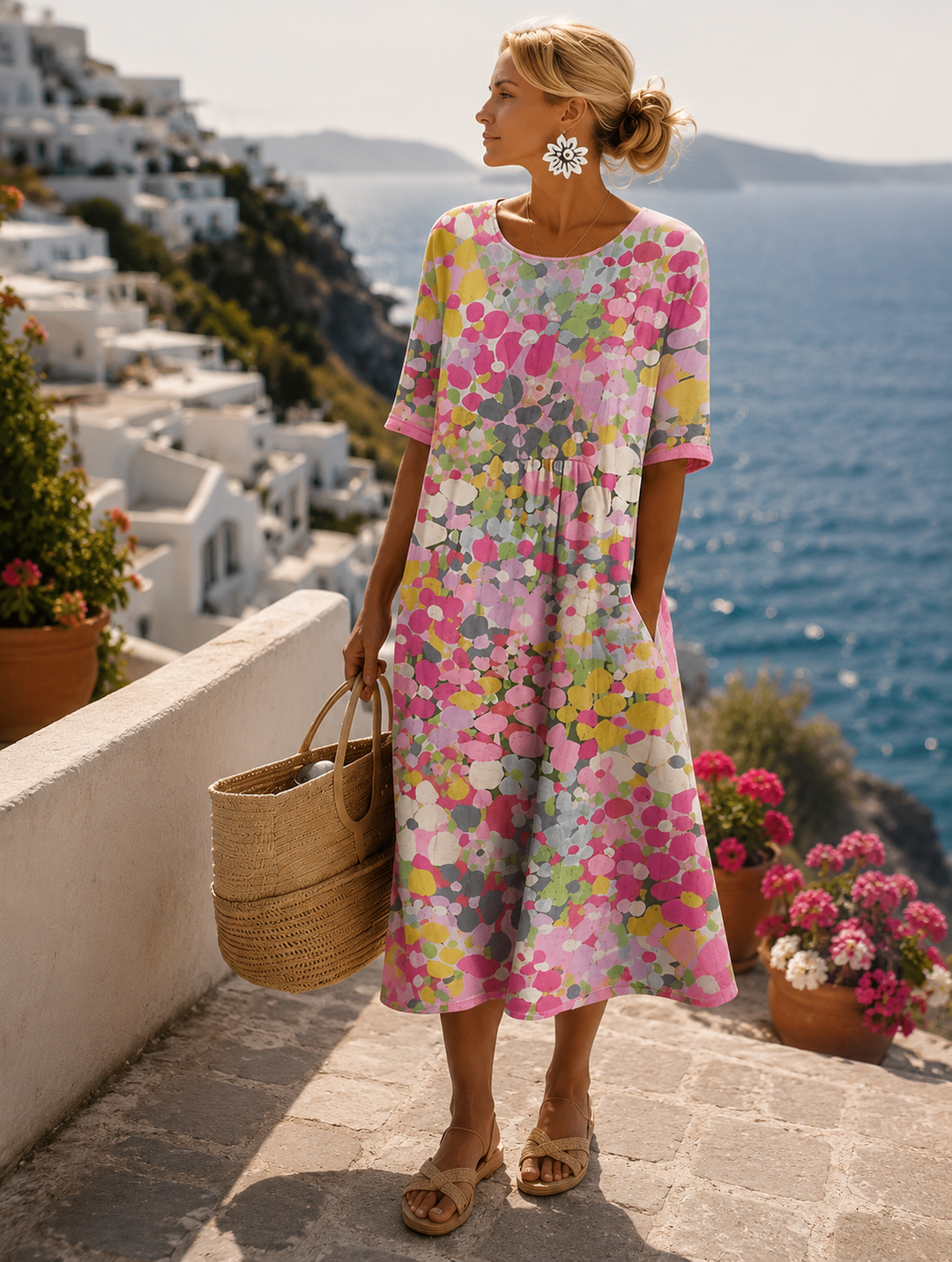 Slaina - Floral Print Midi Dress