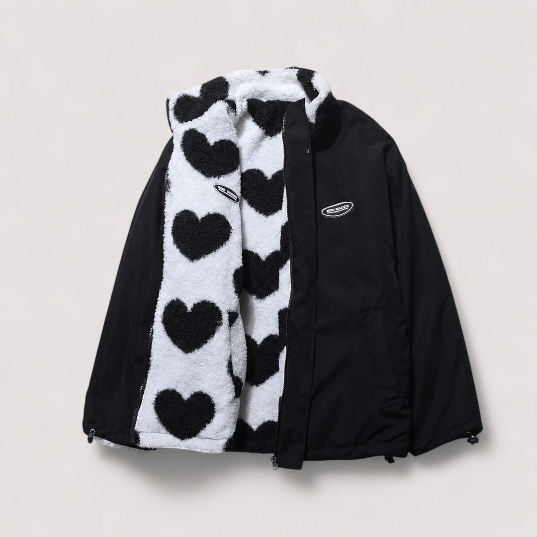 Noveora - Reversible Heart Print Jacket