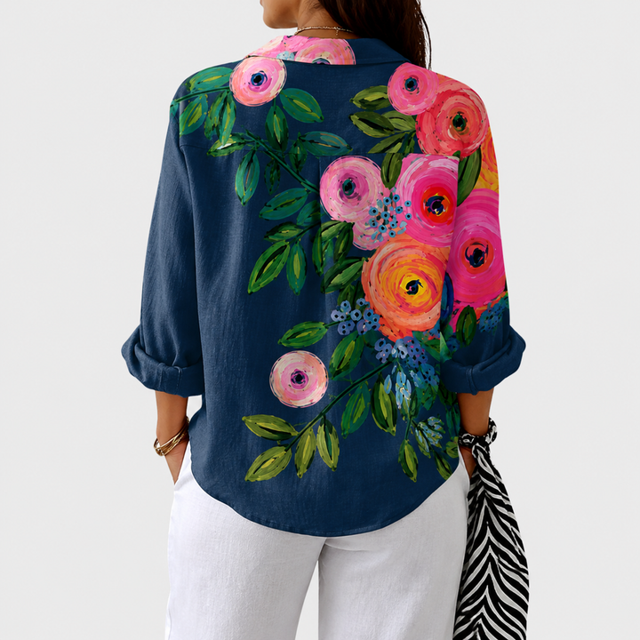 Linnenna - Airy Colorful Printed Blouse