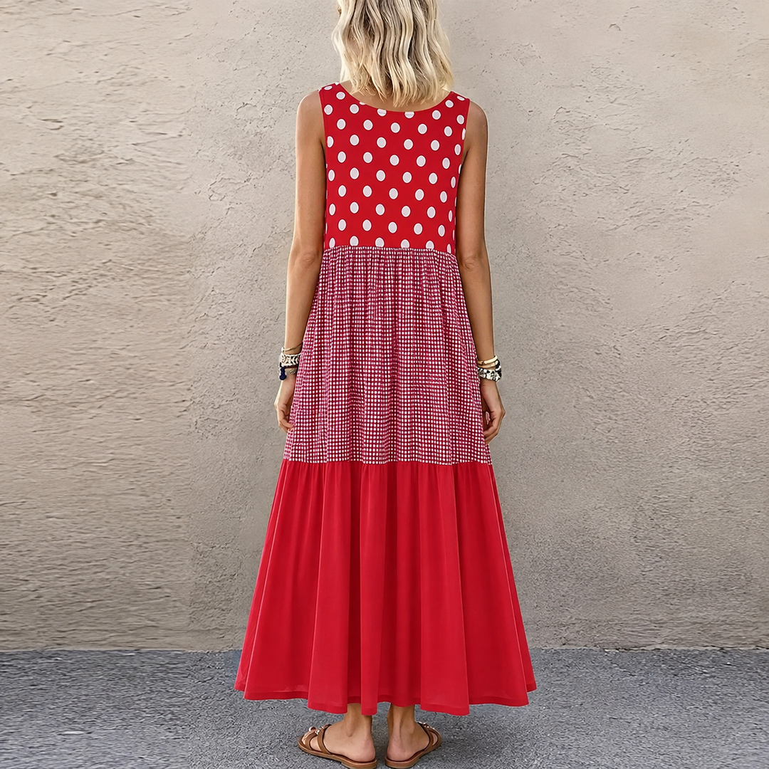 Seraisa - Sleeveless Patchwork Dress