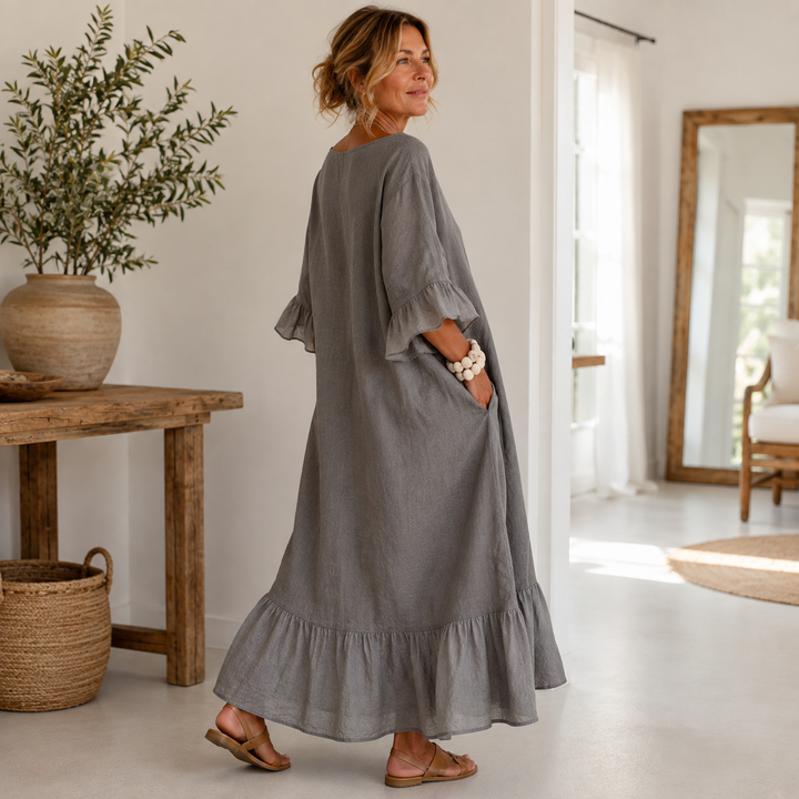 Hannele - Casual Ruffled Dress With Pocket