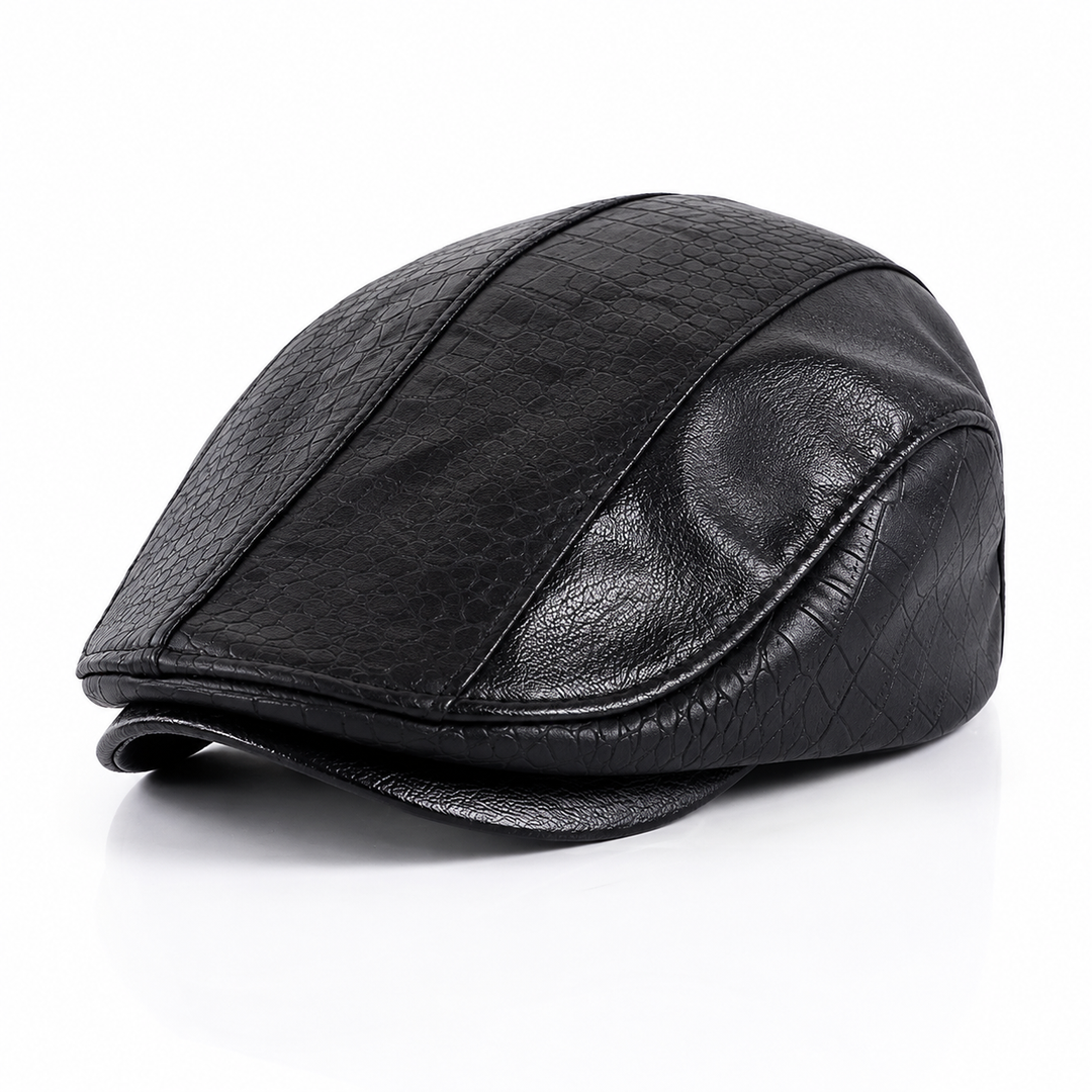 CrownCraft - Elegant Leather Flat Cap