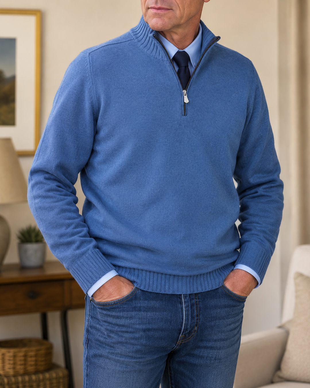 Dimiton - Quarter-Zip Long Sleeve Sweater