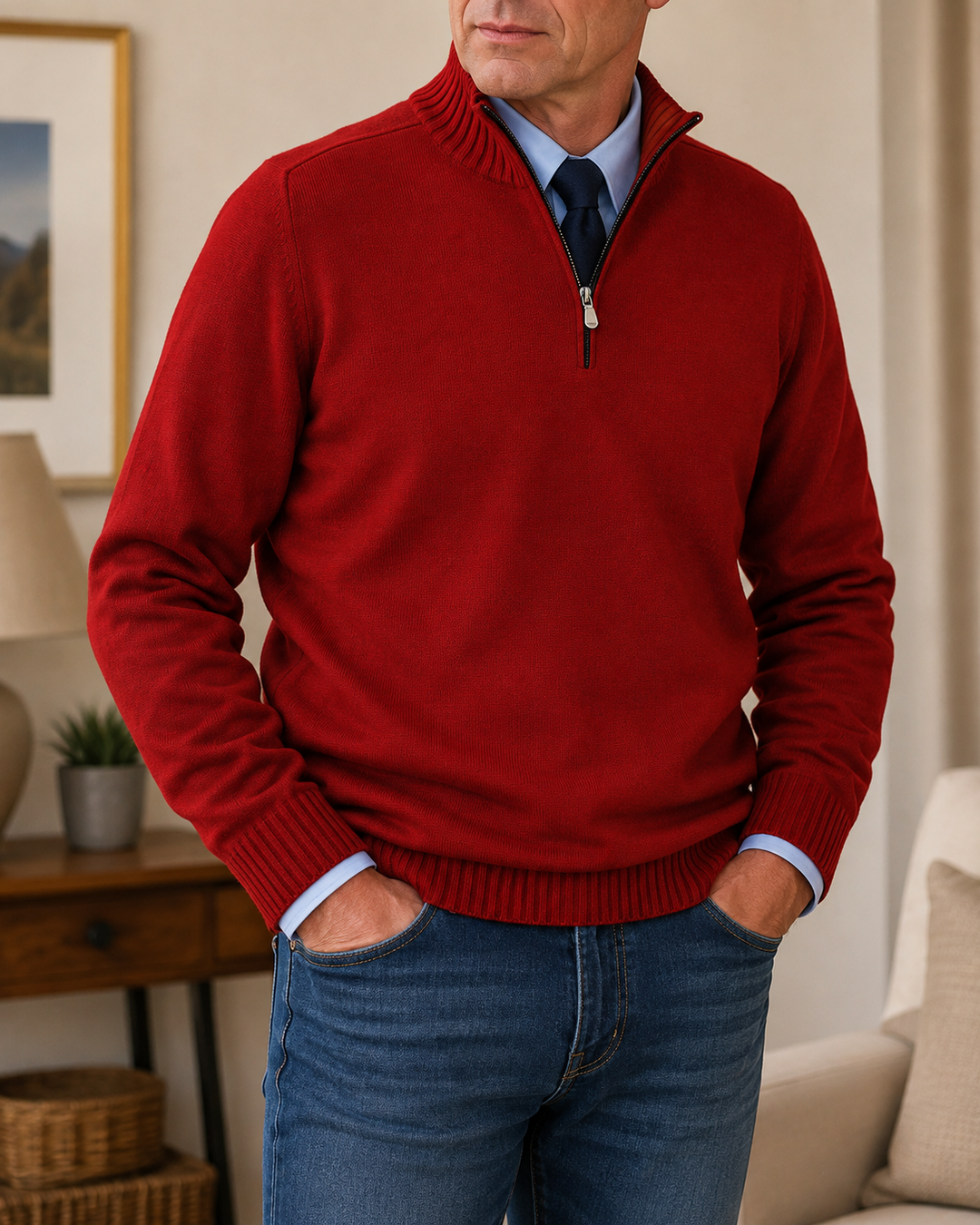 Dimiton - Quarter-Zip Long Sleeve Sweater