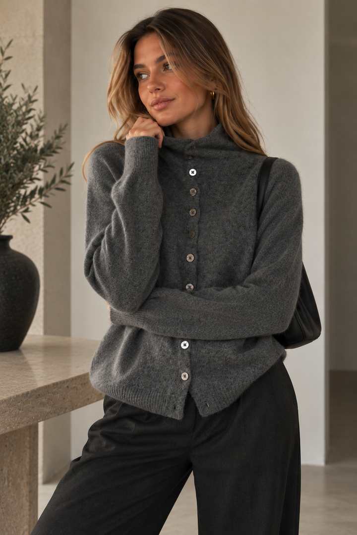 Yvaianessa - Knit Cardigan With Multi-Button Front