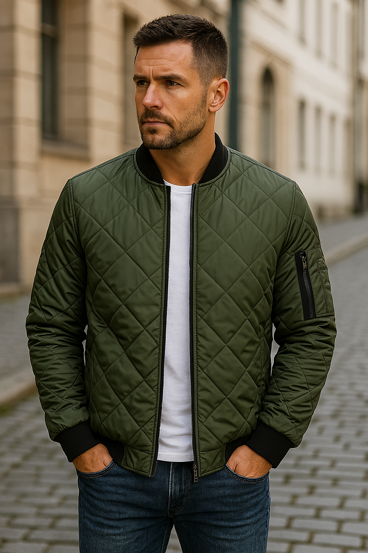 Willy - Cotton Jacket With Diamond Pattern
