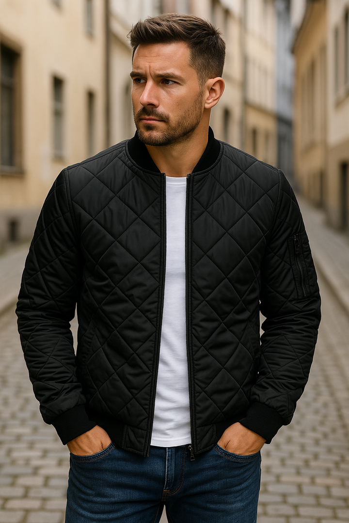 Willy - Cotton Jacket With Diamond Pattern