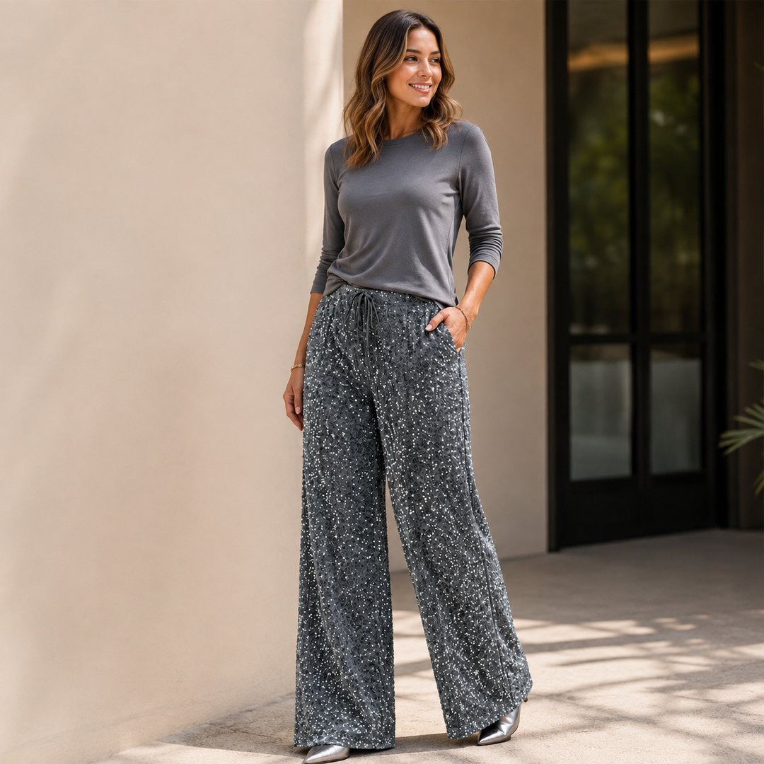 Natacha - Elastic Waist Straight Pant