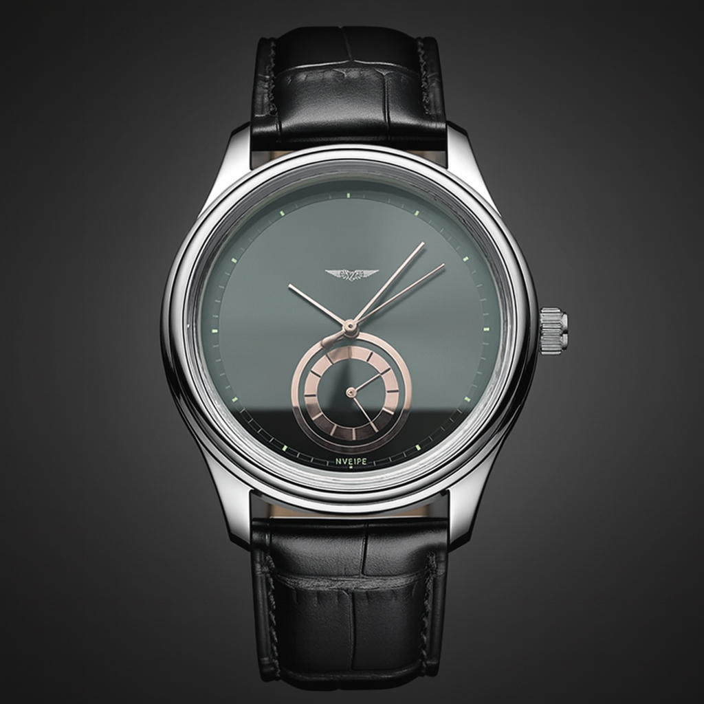 AurexTime - Classic Two Tone Gold Dial Leather Watch
