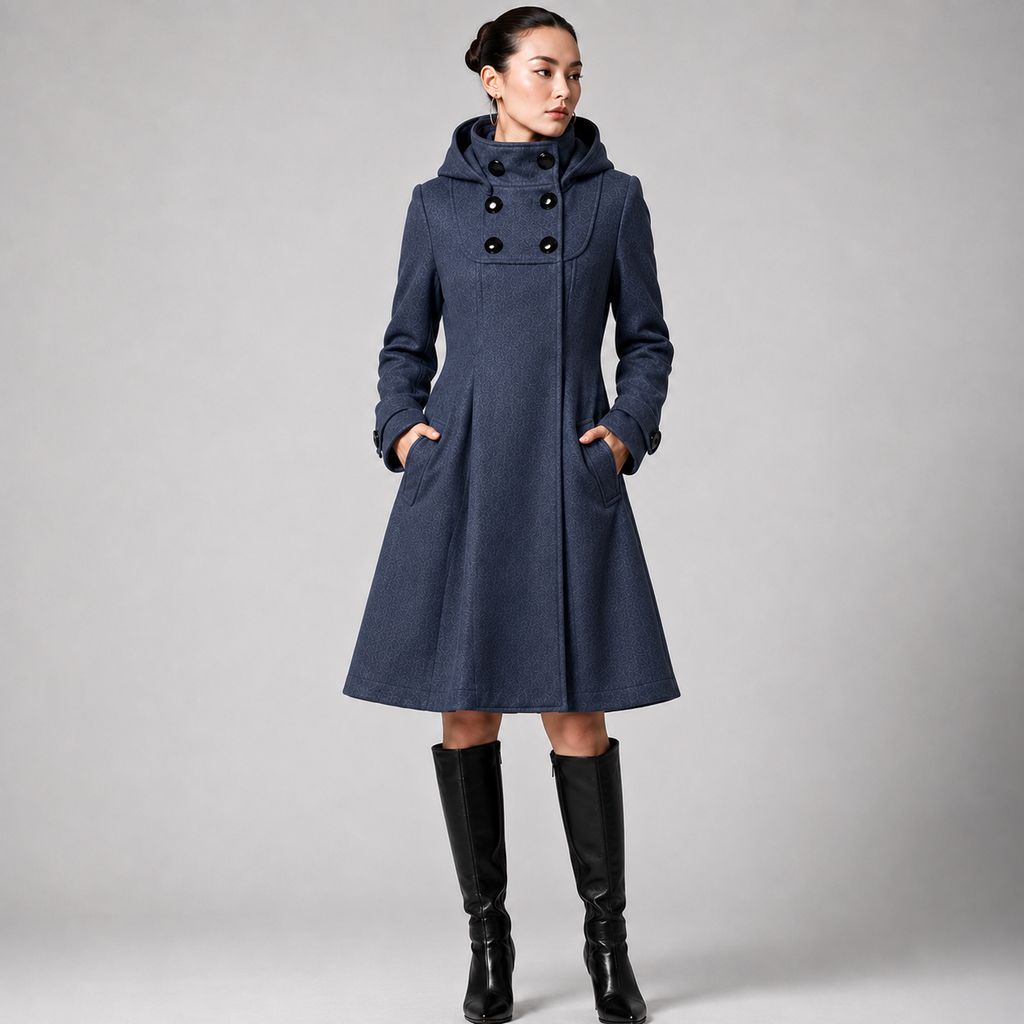 Maveosys - Double Breasted Hooded Coat