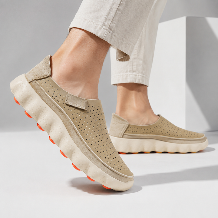 Sameth - Perforated Slip On Shoes with Flexible Sole